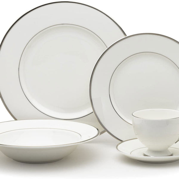Mikasa Cameo Platinum 5 Piece Dinnerware Set Strong china