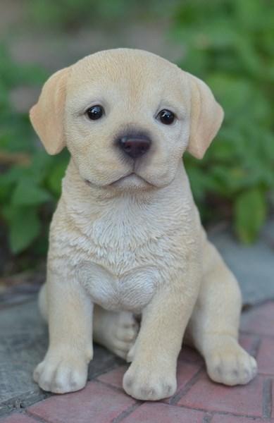 Golden Labrador Puppy Sitting Dog Figurine 6.5"