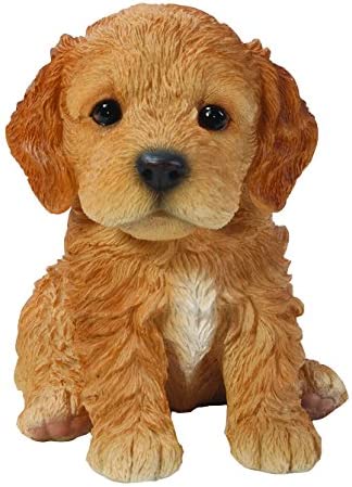 Cockapoo Puppy Brown 6" sitting ceramic Statue