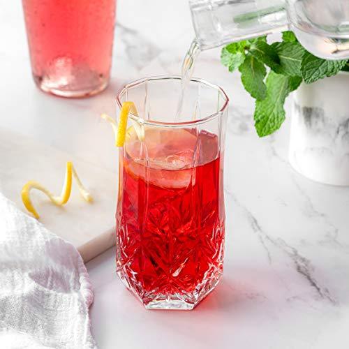 Luminarc Brighton 16 Piece Drinking Glasses Set includes: 8-DOF + 8-Hi Ball Tumblers