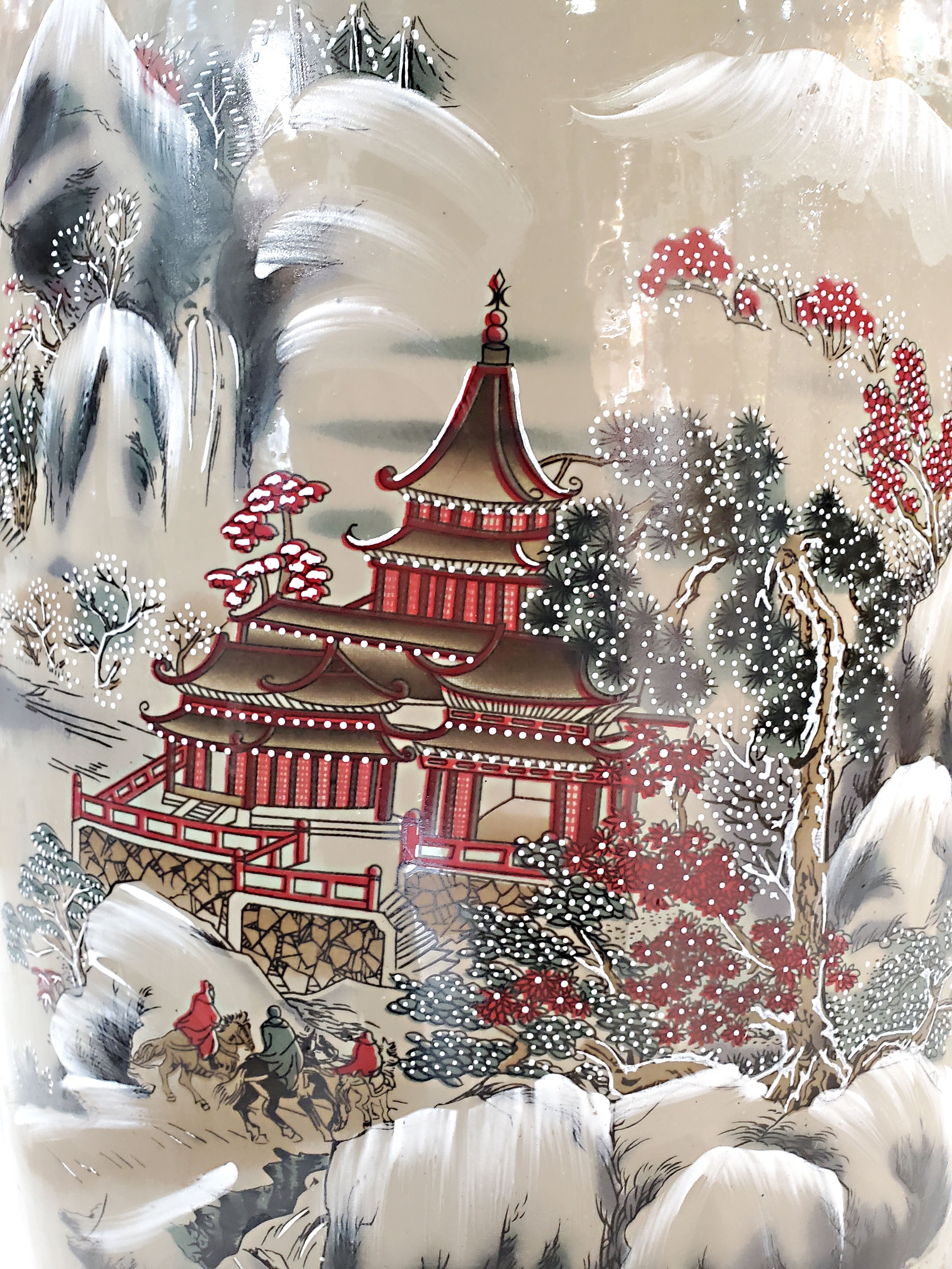 Cobalt Painted Vase 42" x 14"