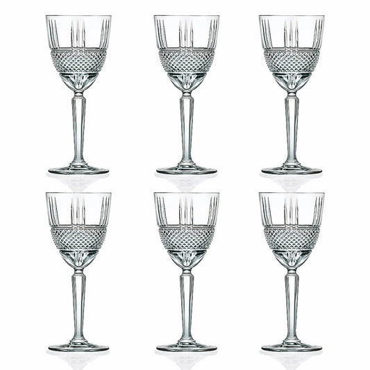 RCR Brilliante 6 Goblets Crystal 23cl, 7.74-OZ made in Italy