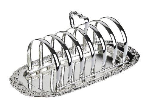 Queen Anne Toast Rack with Crumb Tray Silver Plated 8.5" X 4" X 5"tall